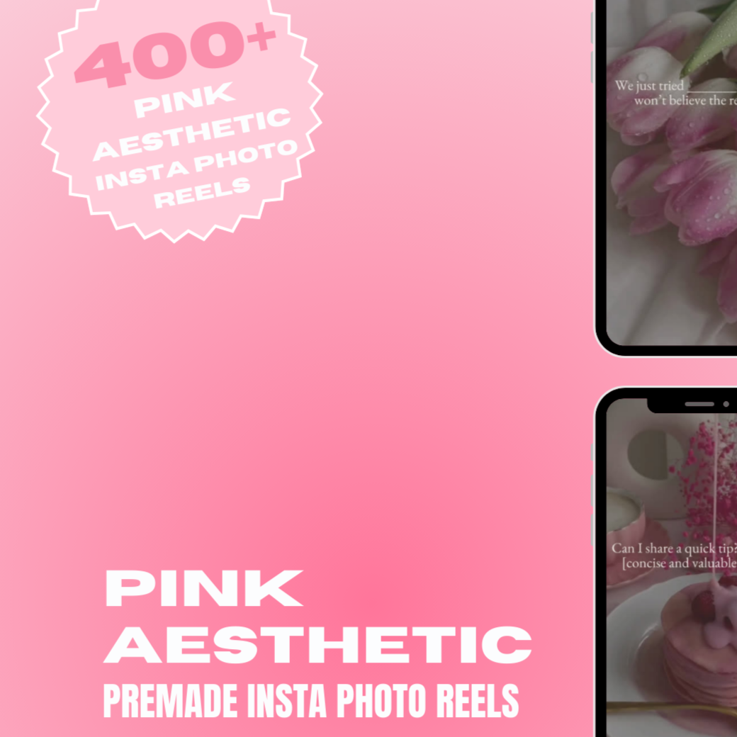 550+ Pink Aesthetic Faceless Reels/Photos