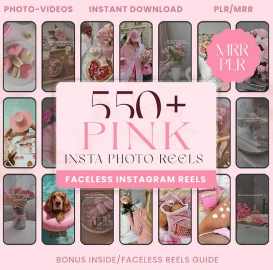 550+ Pink Aesthetic Faceless Reels/Photos